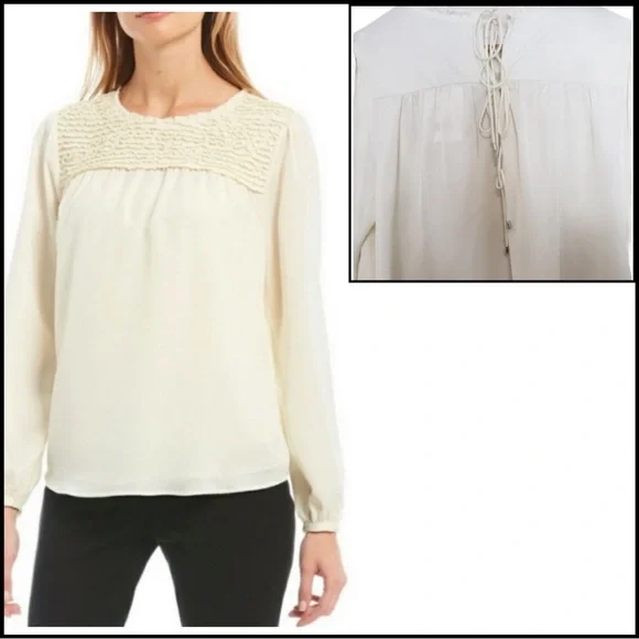 NWT GIBSON LATIMER CREAM/IVORY LONG SLEEVE BLOUSE Sz XL - Picture 8 of 11